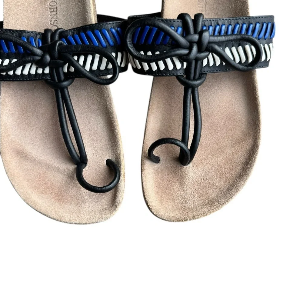 Ulla Johnson - Jini Leather Thong Slide Sandals Marine Sz EU 37